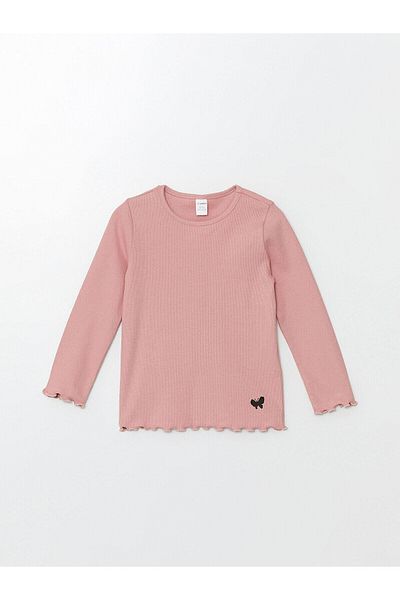 LC Waikiki LCW Kids Crew λαιμόκοψη μακρυμάνικο εμπριμέ μπλουζάκι για κοριτσάκι