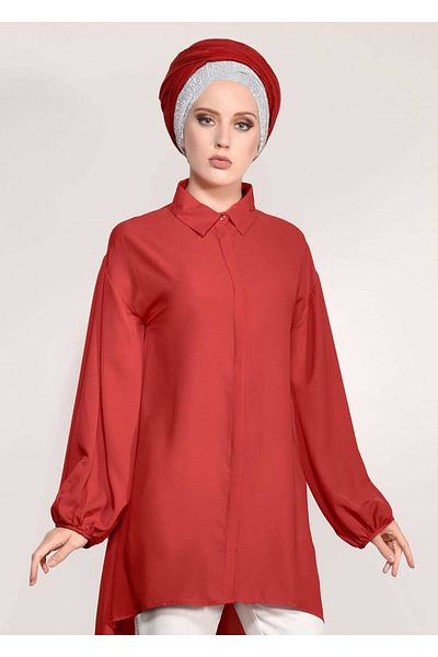 TRENDTESETTÜR Women's Red T 1303 Lmf-salaş Tunik