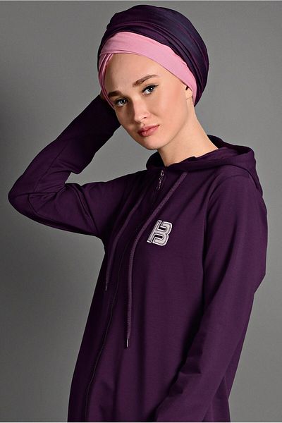 TRENDTESETTÜR Γυναικείο αθλητικό μπουφάν με φερμουάρ Plum T 0841