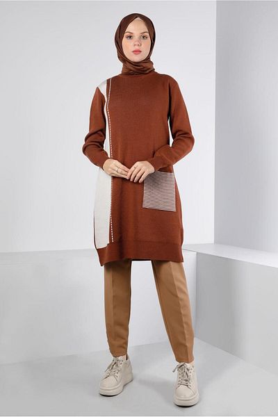 Alvina Pocket Detailed Knitwear Tunic 43176
