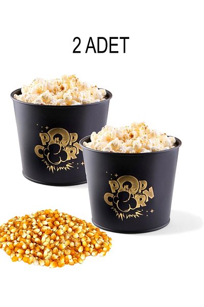EVSTYLE Set of 2 Metal Popcorn Buckets