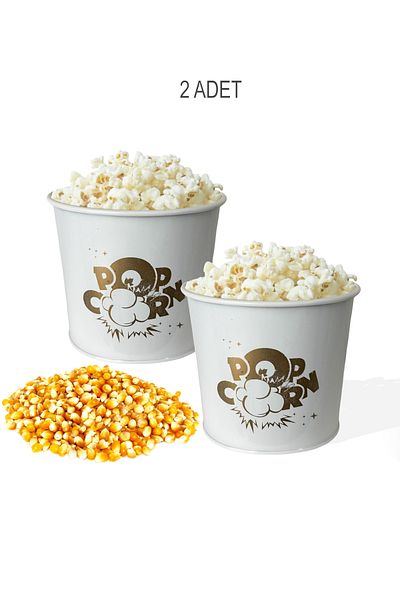 EVSTYLE Set of 2 Metal Popcorn Buckets