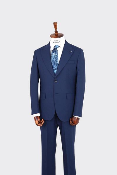 Kadir Büyükkaya Swallow Collar Two Buttons Men's Suit-Kax1380S