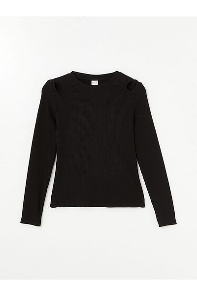 LC Waikiki Tricou pentru copii Lcw Kids Crew Neck Basic cu mânecă lungă pentru fete (W4)