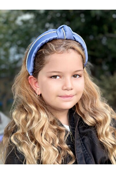 QUEEN AKSESUAR Cristal de lux, la modă, cu noduri din satin - coroană cu burete lat, albastru, pentru ocazii speciale