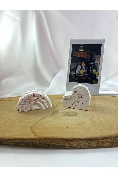 Melouro Set of 2 Splatter Daisy and Rainbow Photo and Card Holder - Note Holder and Name Holder