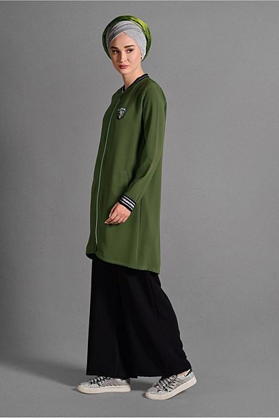 TRENDTESETTÜR Γυναικείο Πράσινο (Y.GREEN) Αθλητικό Σετ 2 τεμαχίων με λεπτομέρεια 9106