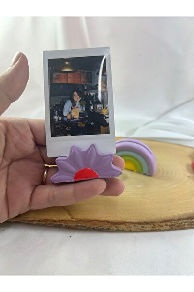 Melouro Set of 2 Colorful Daisy and Rainbow Photo and Card Holder - Note Holder and Name Holder