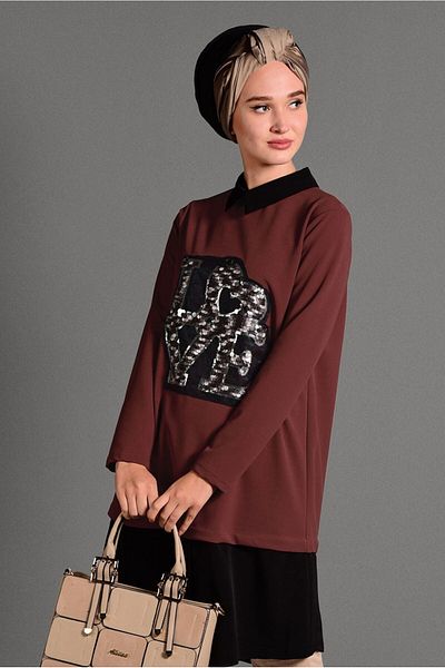 TRENDTESETTÜR Γυναικείο τουνίκ με παγιέτες Taba Sequin - T 2088