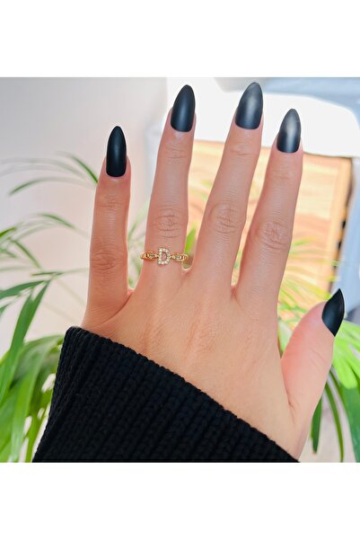 RM Bijuteri الزركون حجر العلامة التجارية نموذج تصميم حرف D حلقة الصلب قابل للتعديل