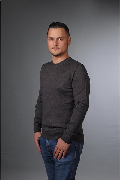 YMA TRİKO Men's Crew Neck Basic Cotton Knitwear Sweater
