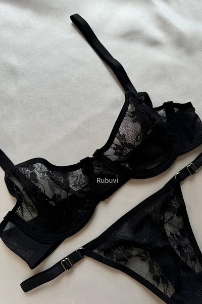 Rubuvi Lez Γυναικεία εσώρουχα δαντέλα τούλι Bralet Προίκα Εσώρουχα Σετ σουτιέν Σετ εσωρούχων