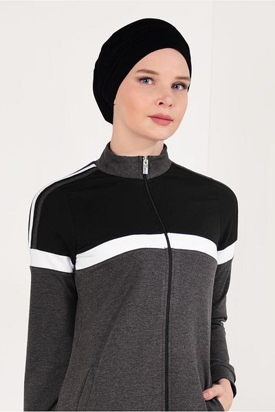 TRENDTESETTÜR Boydandan Zippered Double Color Ferace - t 9438