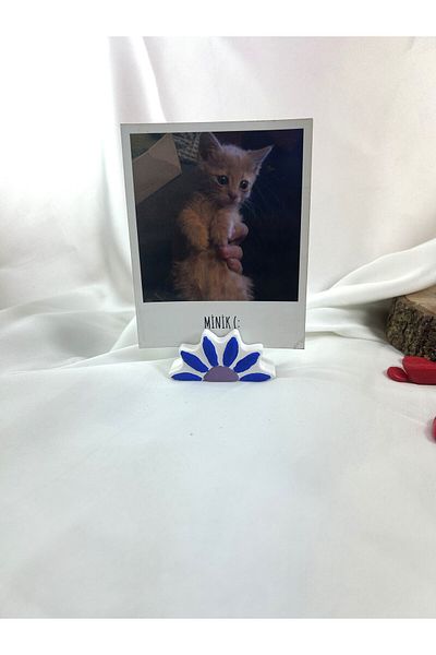 Melouro Navy Blue Daisy Note Holder, Photo and Card Holder, Note Holder Wedding Name Holder