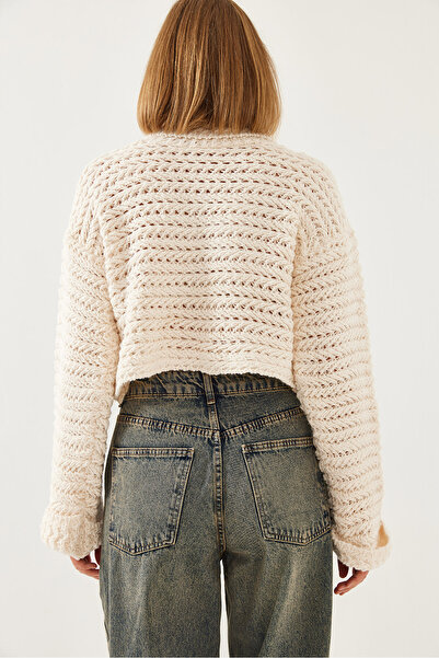 Bianco Lucci Women's Turtleneck Hair Braided Knitwear Sweater 241149 60251987