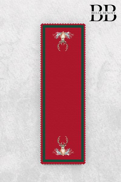 Belle Benoit New Year Red Design Digital Printed Gift Decorative American Service Runner 140X40 cm