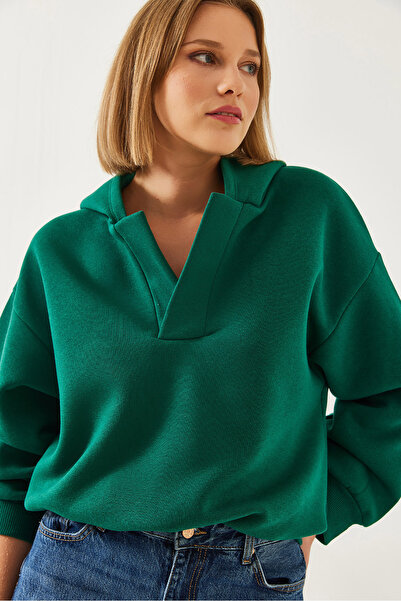 Bianco Lucci Дамски суичър с качулка с V-образно деколте 60351253