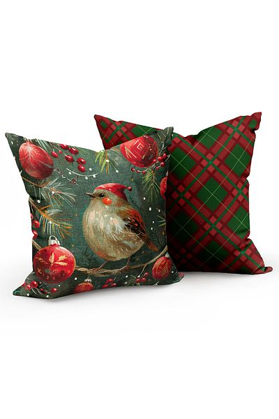 MUN HOME New Year's Concept - Double Sided Digital Printed Soft Button 2-Piece Throw Pillow Cover