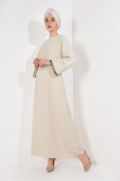TRENDTESETTÜR Γυναικείο Μπεζ (A.BEIGE) Φόρεμα με λουράκι με λάμψη T 7692