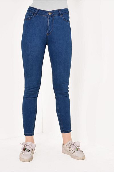 TRENDTESETTÜR Women's Navy Blue (NDIGO) Lycra Skinny Leg Trousers 3824
