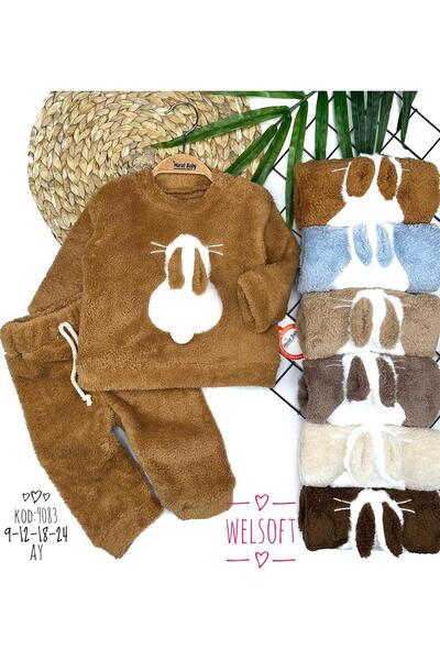 Murat Baby Tavşan Kulaklı Yumuşak Sıcak Tutacak Kışlık Bebek Takımı