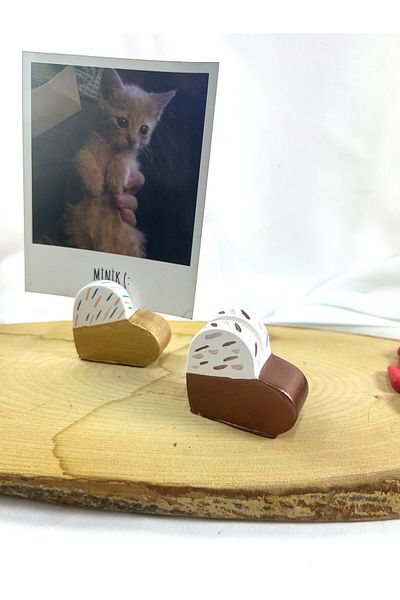 Melouro Gold and Copper Heart Set of 2 Photo and Card Holder, Note Holder, Note Holder Wedding Name Holder Set