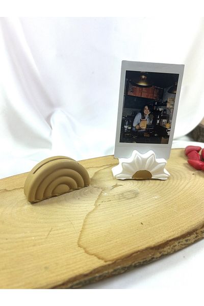 Melouro Set of 2 Photo and Card with Wheat Daisy and Rainbow - Note Holder and Name Holder