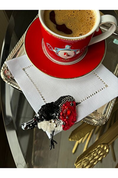 Hatice sakallı design Birdstone Coffee Side Presentation Napkin Compatible with 1 Cup