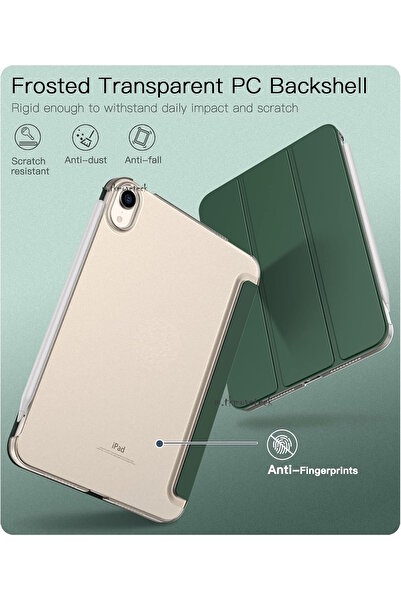 m.tk moveteck İpad Mini 7 Kılıf Akıllı Smart Uyku Modlu Standlı Şeffaf Smart Kapak A2993 A2995 A2996 A17pro