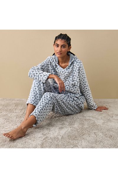 FAV Textured Hooded Top and Pyjama Set