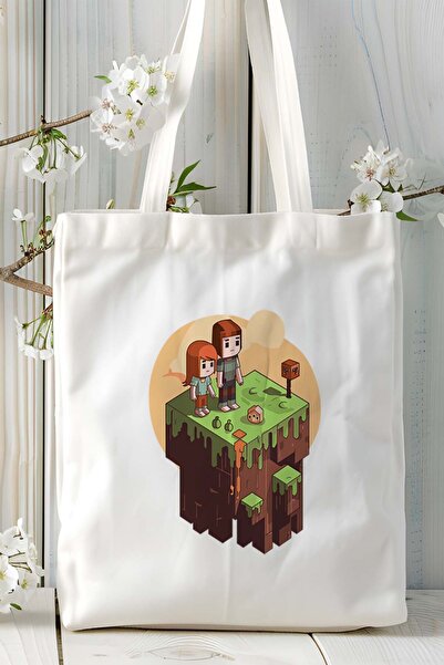 ART HEDİYE Minecraft igra Štampano tkanina Torba Torba za rame model 7