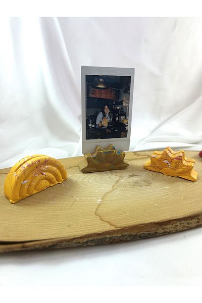 Melouro Yellow Sun, Wheat Daisy and Rainbow 3-Piece Photo and Card Set - Note Holder and Note Name Holder