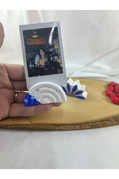Melouro Set of 2 Photo and Card Holder - Cloud, Navy Blue Daisy and Rainbow