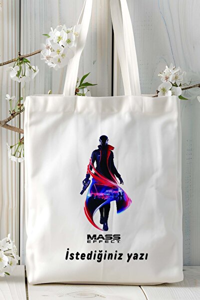 ART HEDİYE mass effect Παιχνίδι τυπωμένη υφασμάτινη τσάντα τσάντα ώμου μοντέλο 1