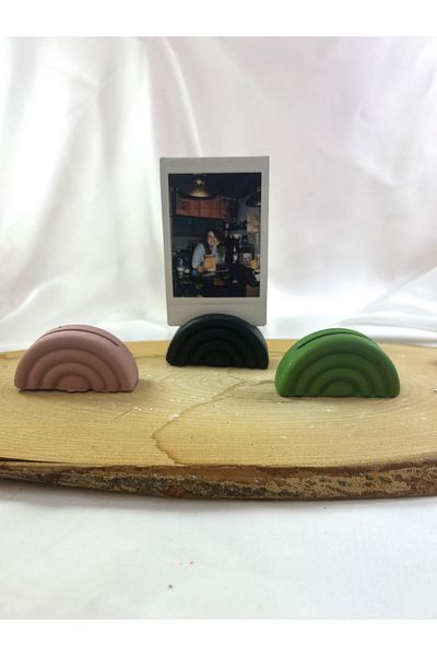 Melouro Set of 3 Pink Green Black Rainbow - Photo and Card Holder, Note Holder and Name Holder