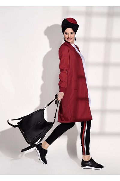 TRENDTESETTÜR Trench Coat t 043 with Zipper Detail on Sleeve