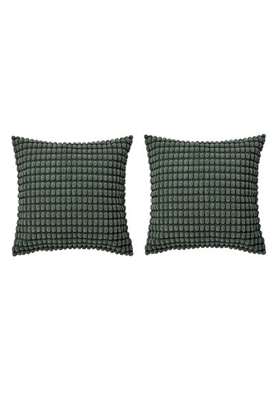 IKEA Ikea Set of 2 Dark Green Throw Pillow Covers - 50X50 cm with Zipper, Not Included Inside