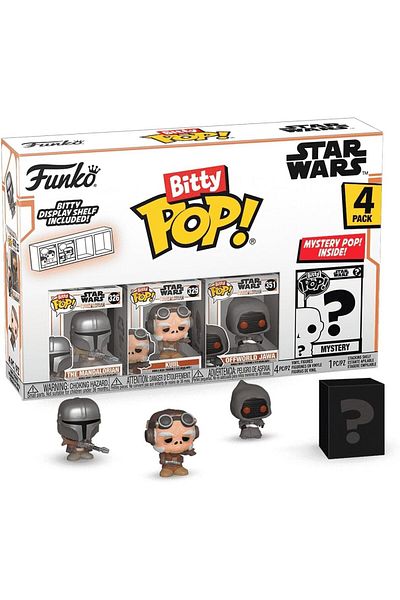 Funko بيتي بوب! مجموعة ألعاب ماندالوريان الصغيرة المكونة من 4 قطع - ماندالوريان، كويل، أوف وورلد
