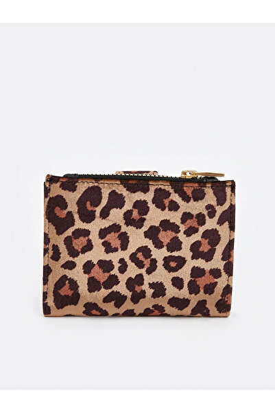 LC Waikiki Жіночий гаманець з коричневим принтом у вигляді леопардового візерунка