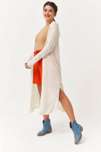 Ebsumu Tricotaje subțiri pentru femei, cardigan lung Stone