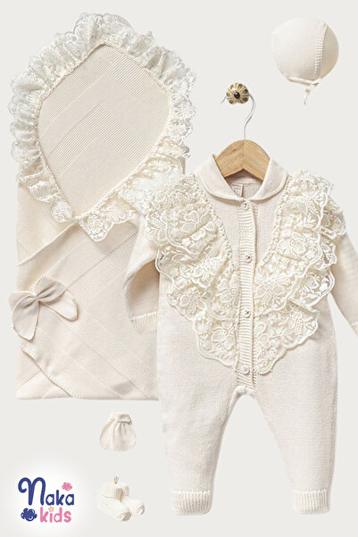 Naka Concept طقم ملابس تريكو للفتيات الرضع من إليجانز مكون من 5 قطع - طقم قطن...