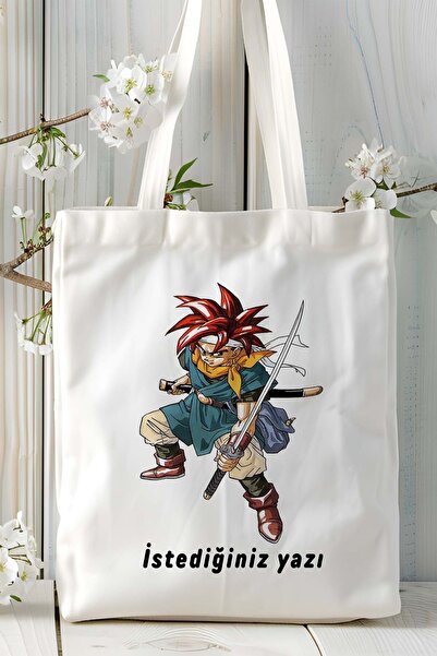 ART HEDİYE Geantă de umăr din pânză imprimată cu jocul Chrono Trigger model 4