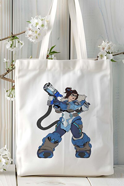 ART HEDİYE Geantă de umăr din pânză imprimată pentru jocul overwatch model 2