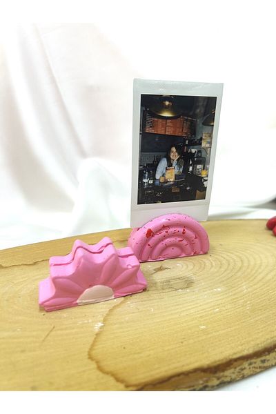 Melouro Set of 2 Pink Daisy and Rainbow Photo and Card Holder - Note Holder and Name Holder