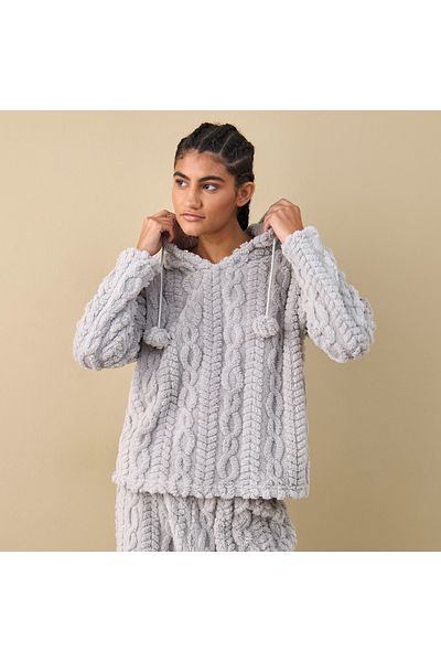 FAV Textured Hooded Top and Pyjama Set