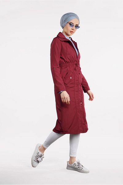 TRENDTESETTÜR Trench Coat with Snap Fasteners and Zipper t 853
