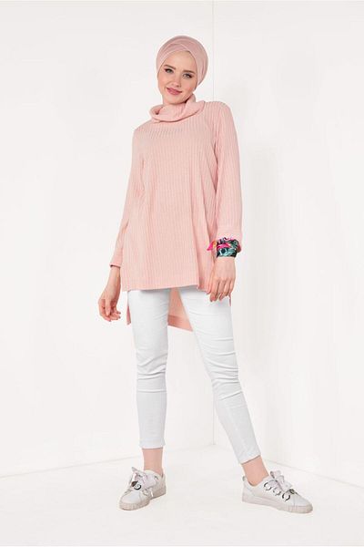TRENDTESETTÜR Women's Powder Degaje Collar Tunic 64781