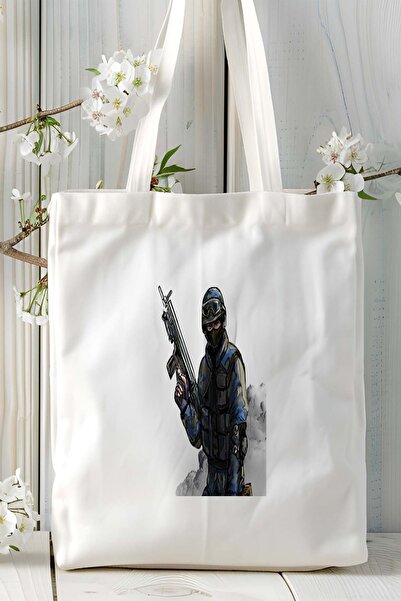 ART HEDİYE حقيبة كتف من القماش المطبوع من لعبة كاونتر سترايك cs csgo موديل 5