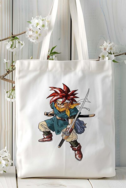 ART HEDİYE Geantă de umăr din pânză imprimată cu jocul Chrono Trigger model 4