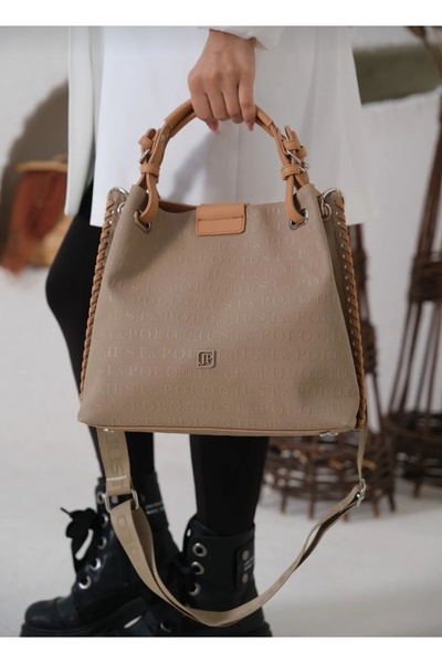 Just Polo EU Just Polo Women's Handmade Large Size 5 Compartment Braided Casu...